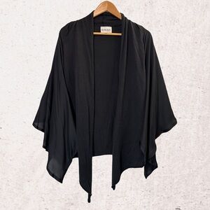 Olive & Oak Black Shrug with Flowing Sleeves